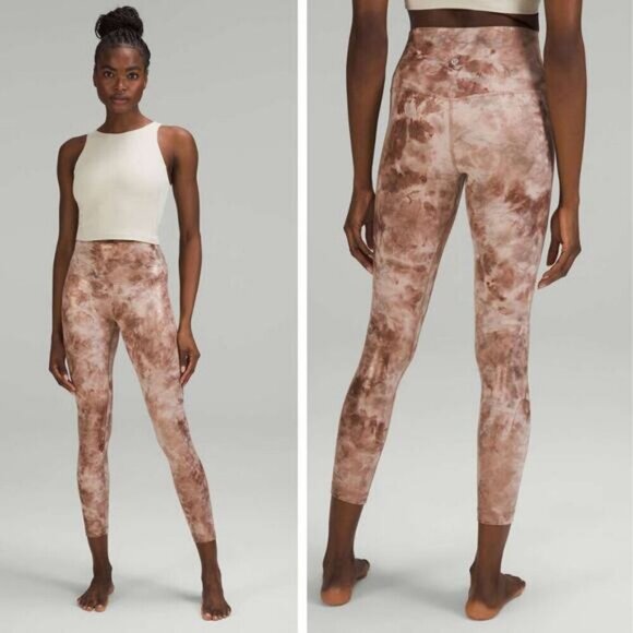 Lululemon Athletica Pants - LULULEMON Align High-Rise Pant 25" Shine Size 4 Diamond Dye Misty Shell Foil